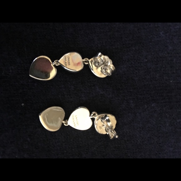 3 heart diamonique sterling silver heart earrings - Picture 2 of 2